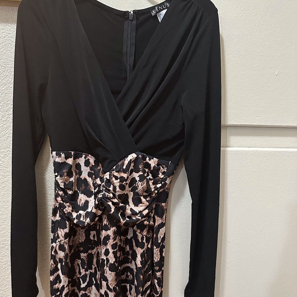 Black and cheetah print dress